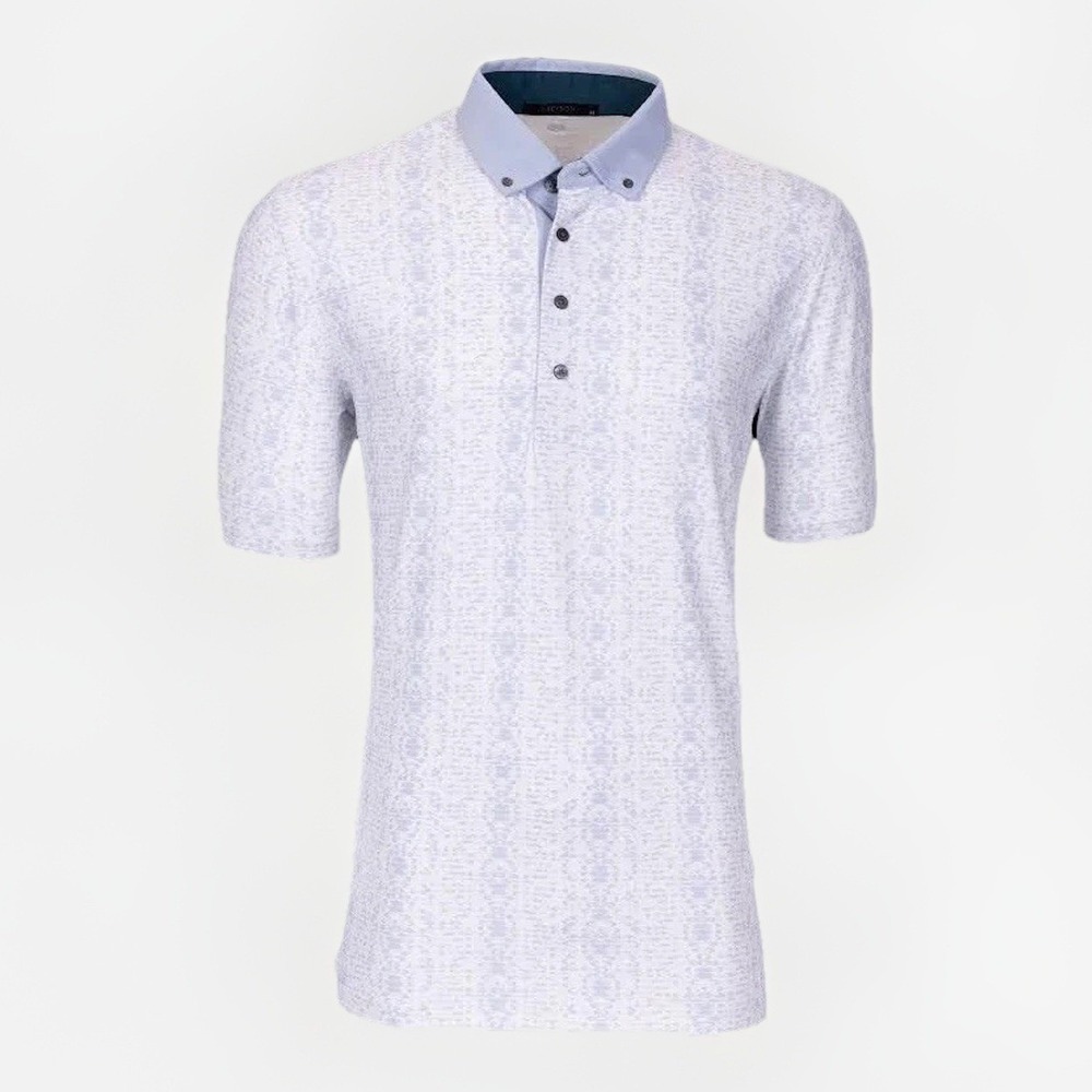 Greyson Burned Arrows Performance Golf Polo Periwinkle White Size XXL Mens‎